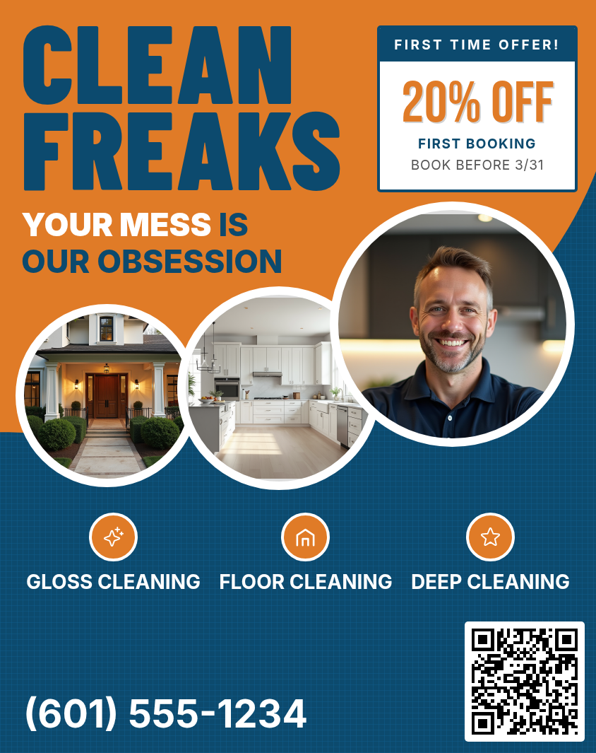 Sample House Cleaning postcard ad