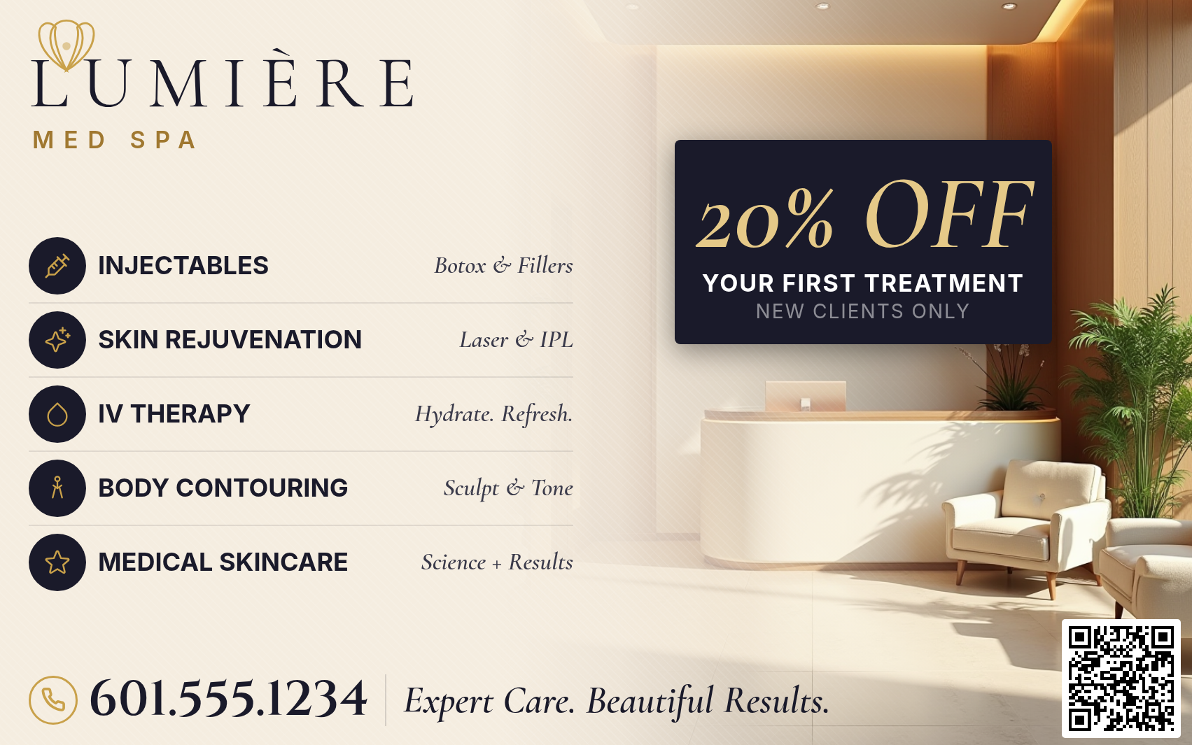 Sample Med Spa postcard ad