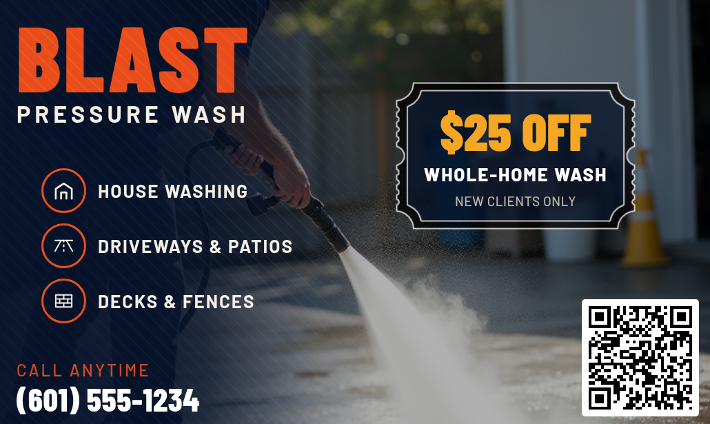 Sample Pressure Washing postcard ad