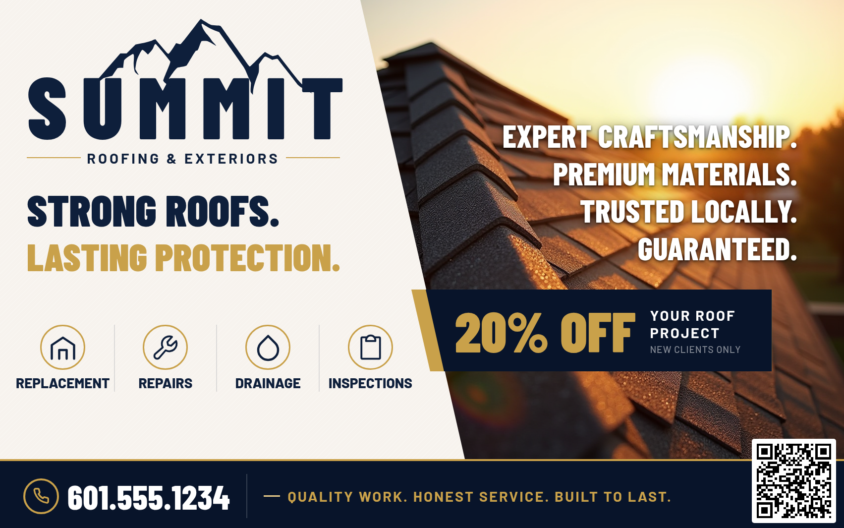 Sample Roofing postcard ad