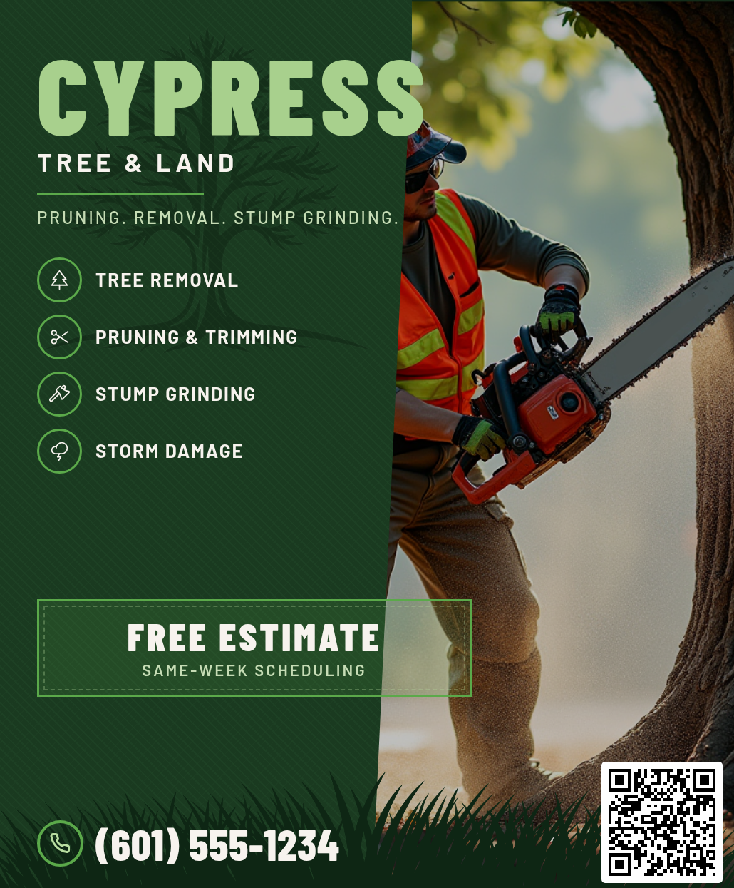 Sample Tree Service postcard ad
